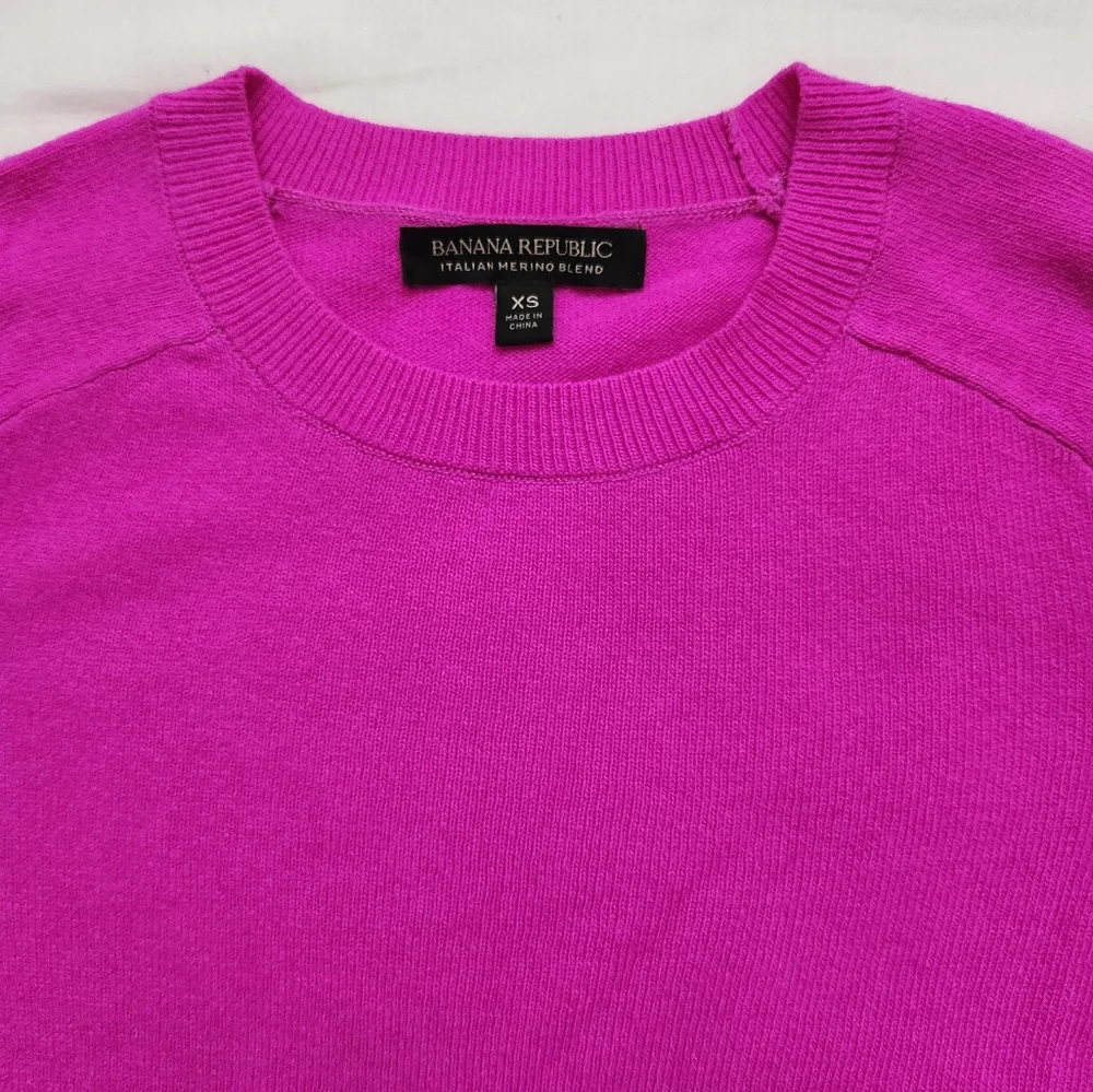 Banana Republic Italian Merino Blend SWEATERS Pink and Yellow - Picture 5 of 10